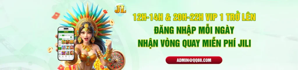 QQ88 banner dang nhap moi ngay nhan vong quay mien phi